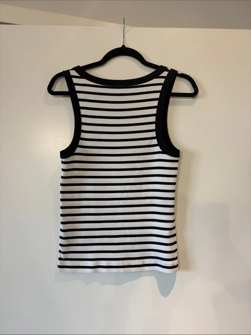 ME+EM Black & White Striped Ribbed Tank - Picture 2 of 2